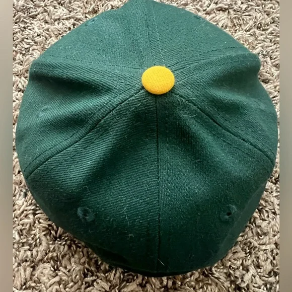 New Era A’s athletics Yellow/Green fitted hat size 7 1/4 - Picture 5 of 8